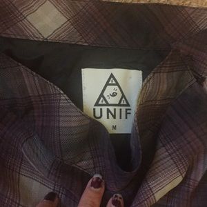 UNIF Maxi Distressed Plaid Skirt