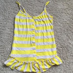 Yellow and tan striped tank top