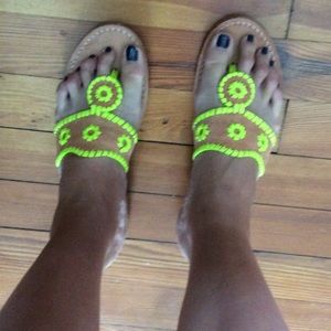 Jack Rogers Vachetta Lemon Neon Navajo Sandal