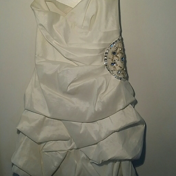 Teeze Me Ivory Beaded Formal Dress