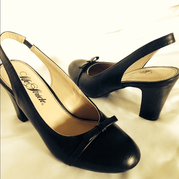 Comfy and stylish sling back- black heels