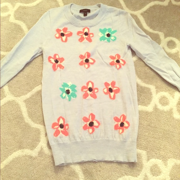 Jcrew floral sweater xs