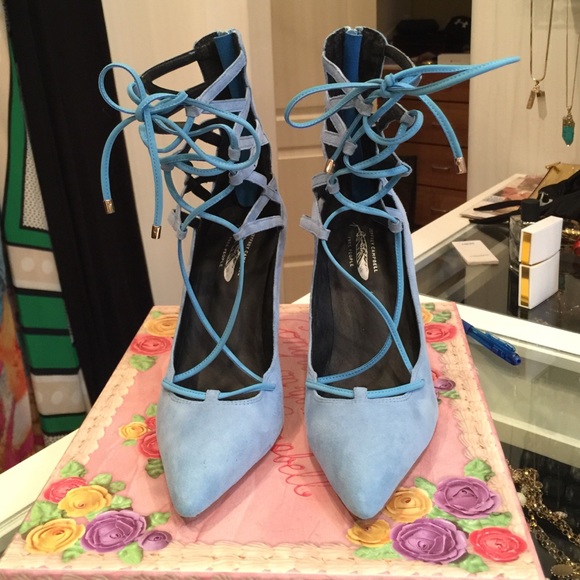 Jeffrey Campbell Shoes - Jeffrey Campbell blue suede heels