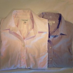 Pair of fitted button down dress shirts