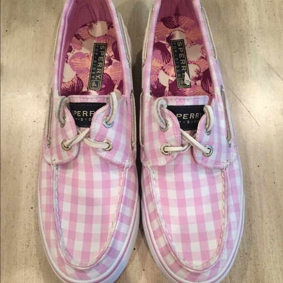 Women's Light Pink Checkered Sperrys
