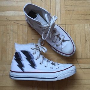 ❗️1 DAYSALE❗️Custom White Hi Top Converse Sneakers