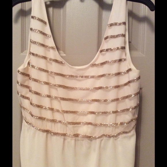 Ivory Dress w/ Gold Beading - Picture 2 of 2