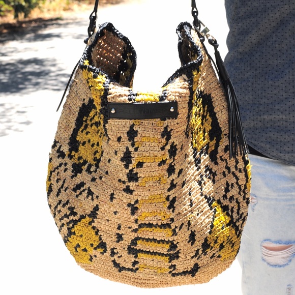 Free People straw basilisk tote