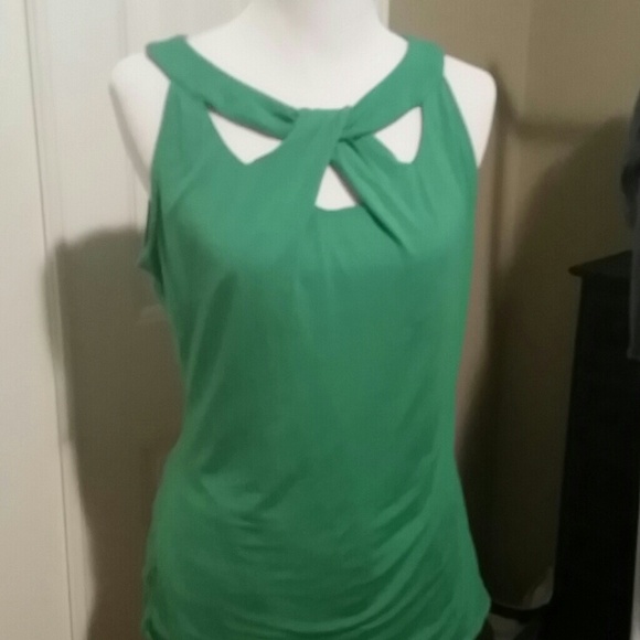 Emerald green sleeveless top