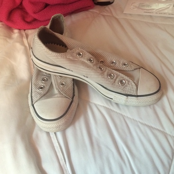 Slip on striped converse