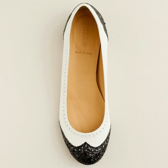 J. Crew Glitter Oxford Ballet Flats