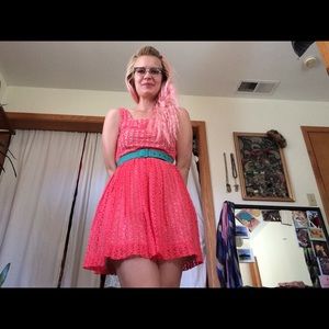 Adorable pink lace dress!