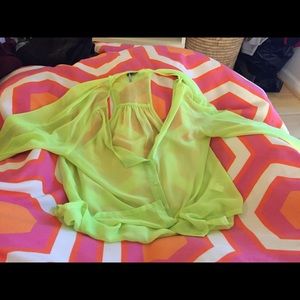Hi lo sheer neon shirt