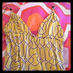 Tbags yellow geometric maxi dress