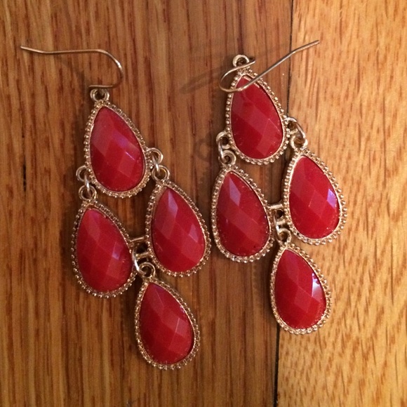 red and gold earrings
