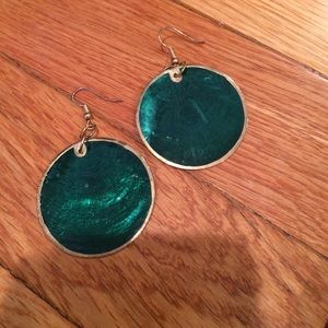 green earrings