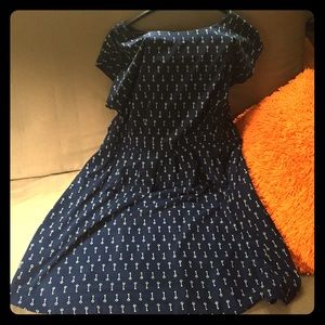 Old Navy dark blue dress with key pattern