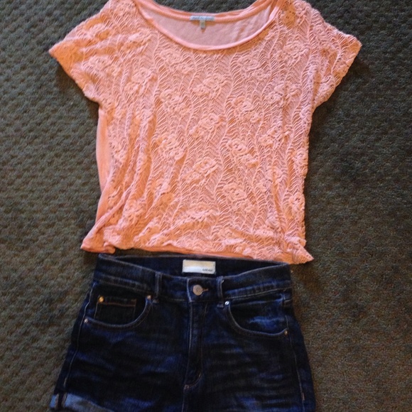 Pink lace summer shirt