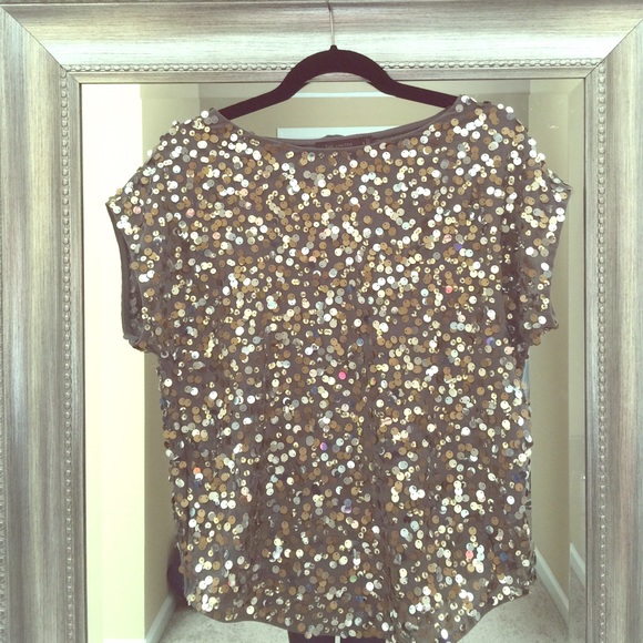 The Limited sequin top silver and gold