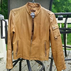 Carmel colored leather jacket