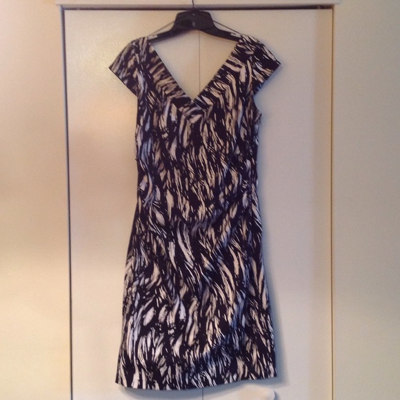 Black and White Cap Sleeve Dress