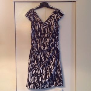 Black and White Cap Sleeve Dress