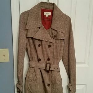 Plaid trench coat