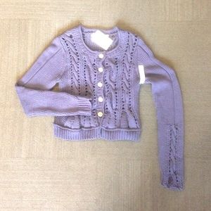NWT Women's Anthropologie Hand Knit Sweater L Blue
