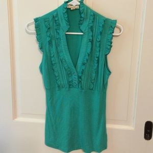 Kelly green ruffle top