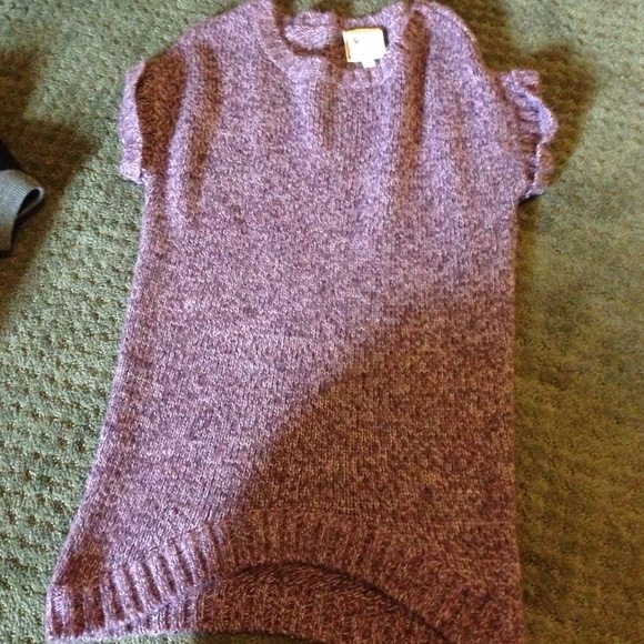 Long short sleeve purple sweater