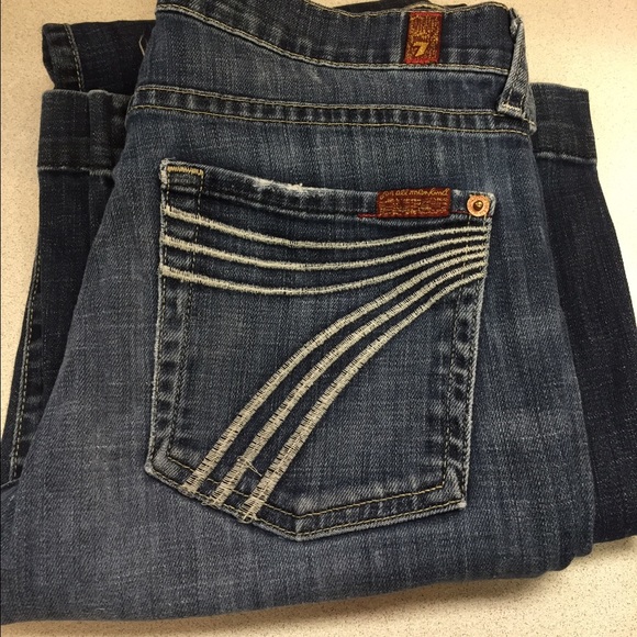 7 for all Mankind Jeans. Some wear as shown