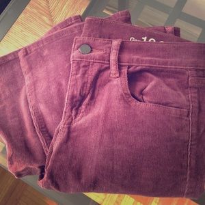 Burgundy corduroys - skinny boot cut