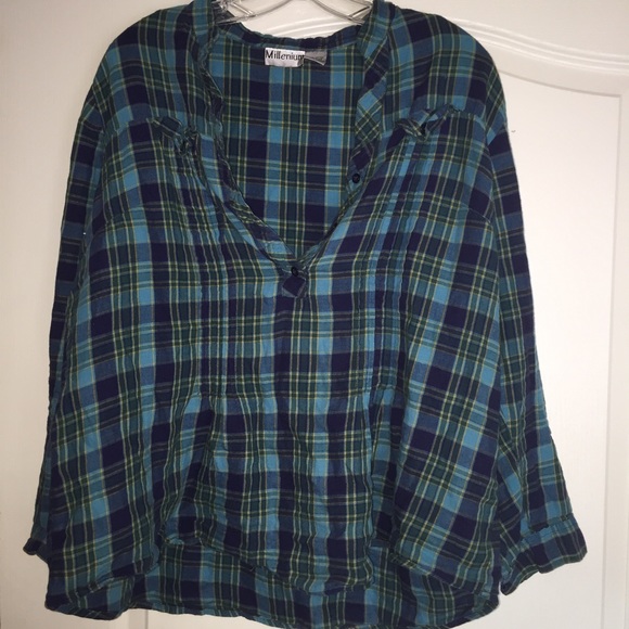 Blue/Green Long Sleeve Flannel