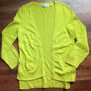 Cashmere yellow soft cardigan