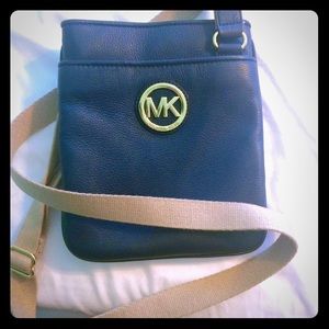 Navy blue leather Michael kors cross body!
