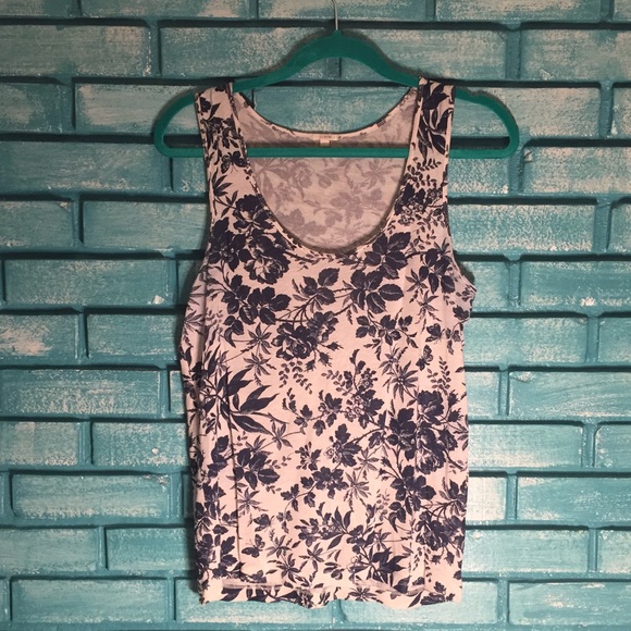 J. Crew Floral Navy Tank Top - Picture 3 of 3