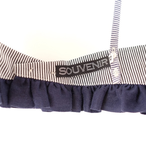 NWOT Stripe Bralette Top with Stripes & Ruffles - Picture 3 of 4