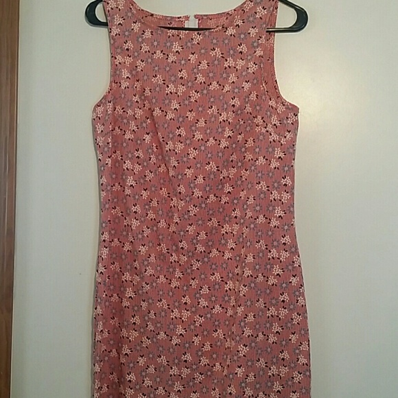 Red Gingham Blue Flower Picnic Dress