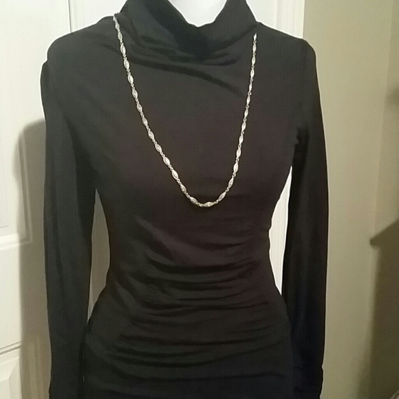 CAbi Black hourglass mock tutleneck NWT