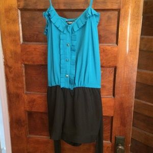 Express teal and black romper! Size medium. NWT