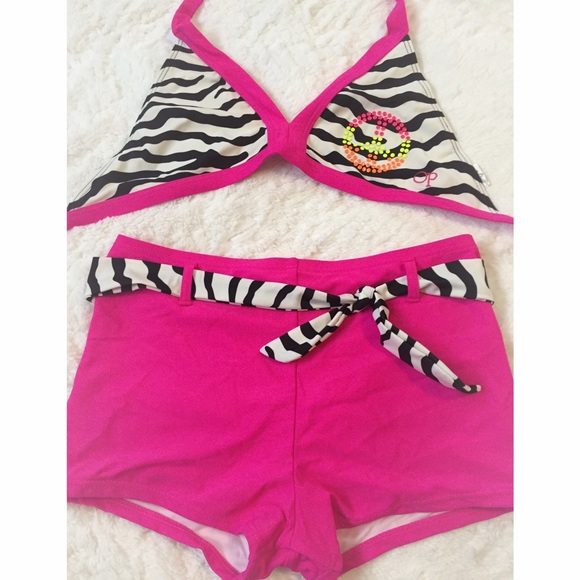 Zebra and Pink Bikini Bottoms