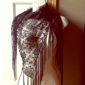 Black lace shawl