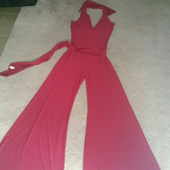 Dresses & Skirts - SOLD @ Ⓜ Bugundy jumpsuit nwot