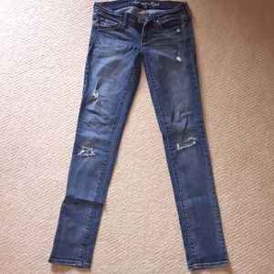 AE size 2 Skinny Destroyed Jeans [Stretch]