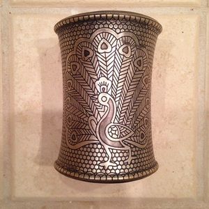 Silver band with peacock perfect for Coachella