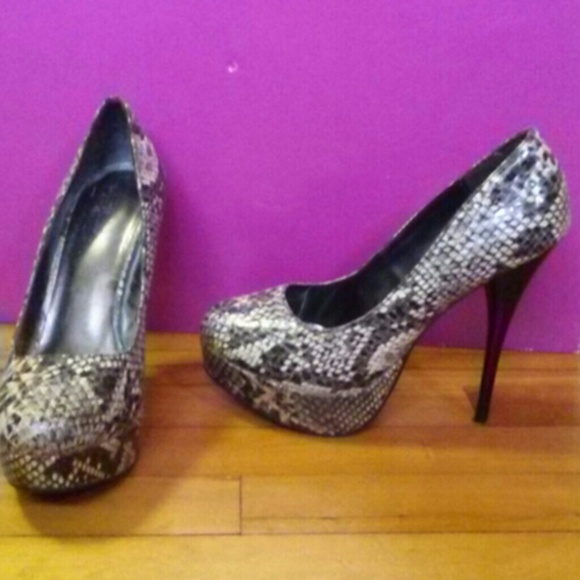 Snake print heels