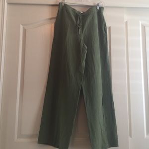 Dark green linen pants