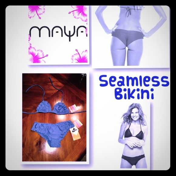 Navy Blue Seamless Bikini Set