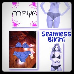 Navy Blue Seamless Bikini Set