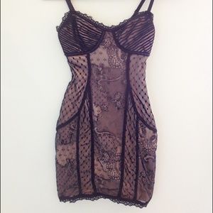 Black & Beige Strapped Lace Dress